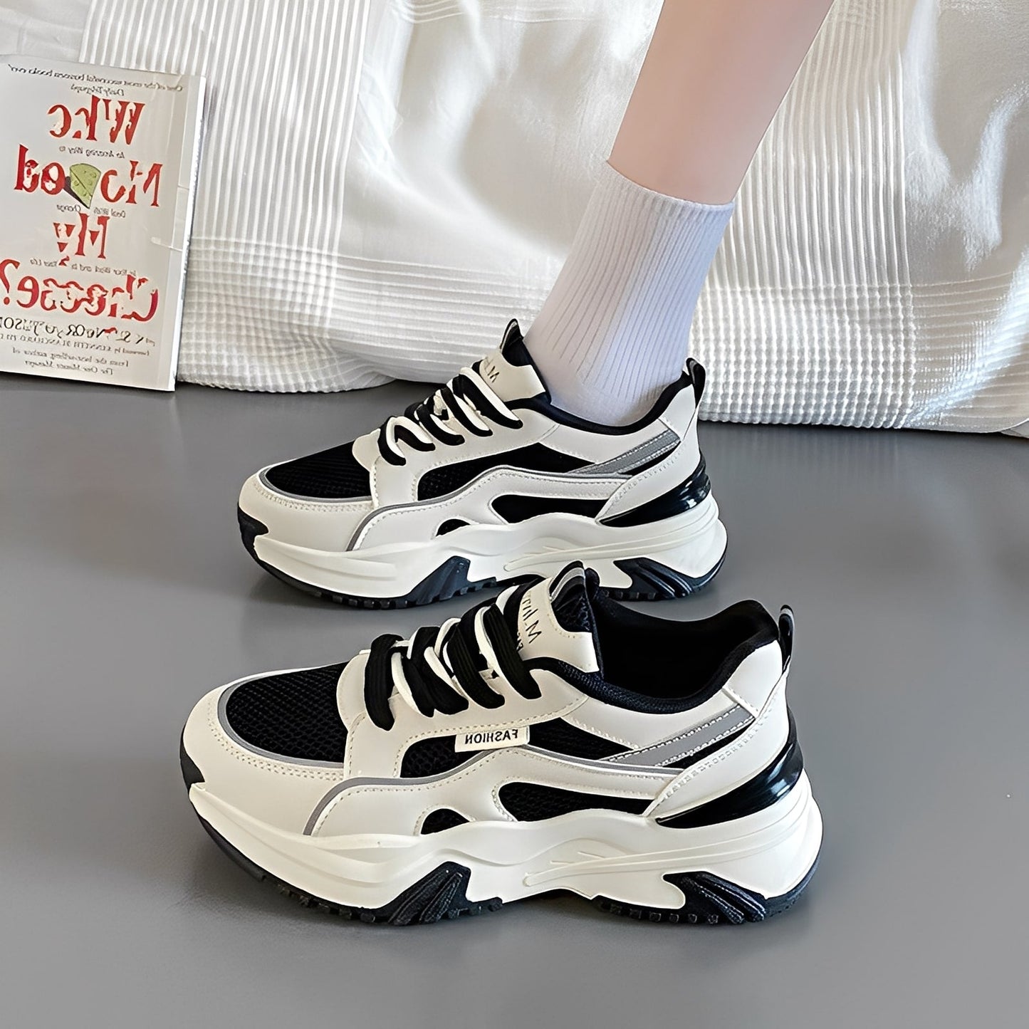 Sophie - Sneaker stilati cu talon gros pentru dame