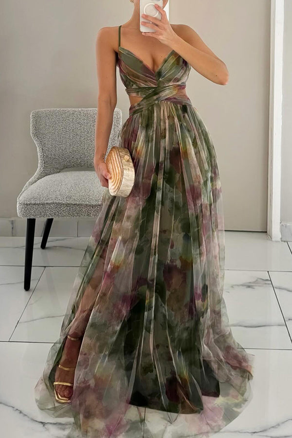 Gwendolyn - Elegant Rochie Maxi cu Imprimeu Floral Damă