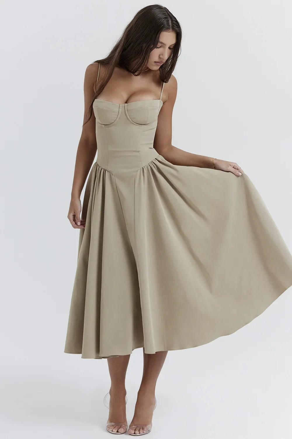 Jutte - Rochie Midi Fără Mâneci pentru Femei