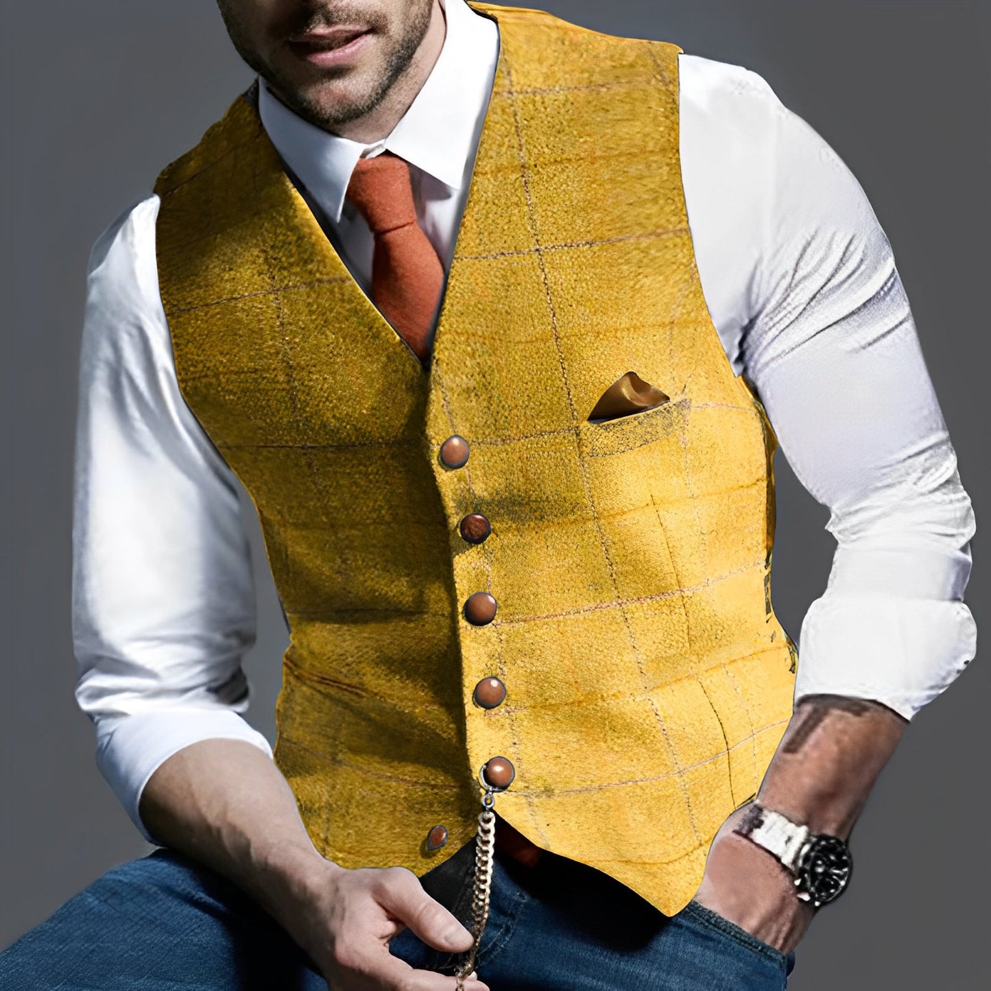 Jasper – Vesta Vintage pentru Bărbați