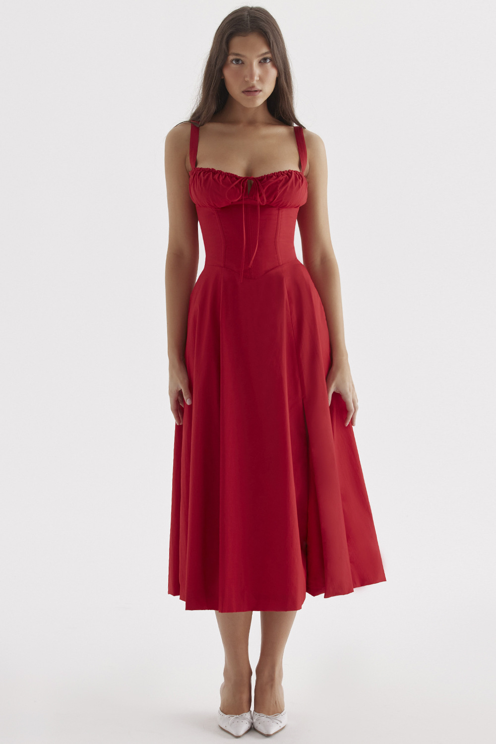 Jacqueline - Rochie Midi Corset Elegantă pentru Dame