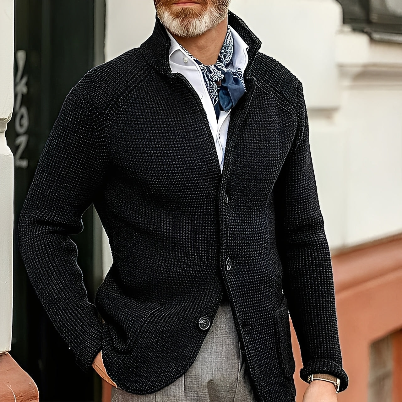 Jason - Cardigan Tricotat Elegant pentru Bărbați
