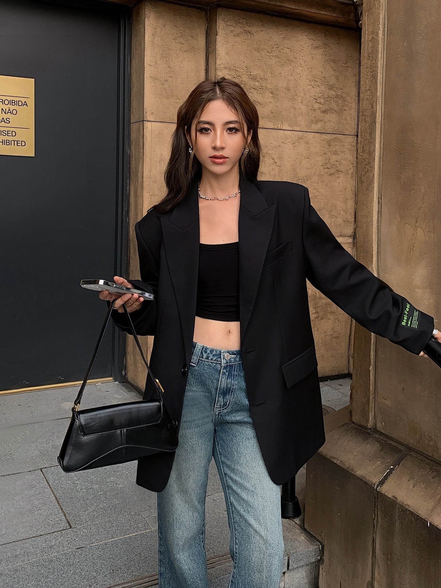 Shaye - Sacou oversized în stil clasic pentru femei