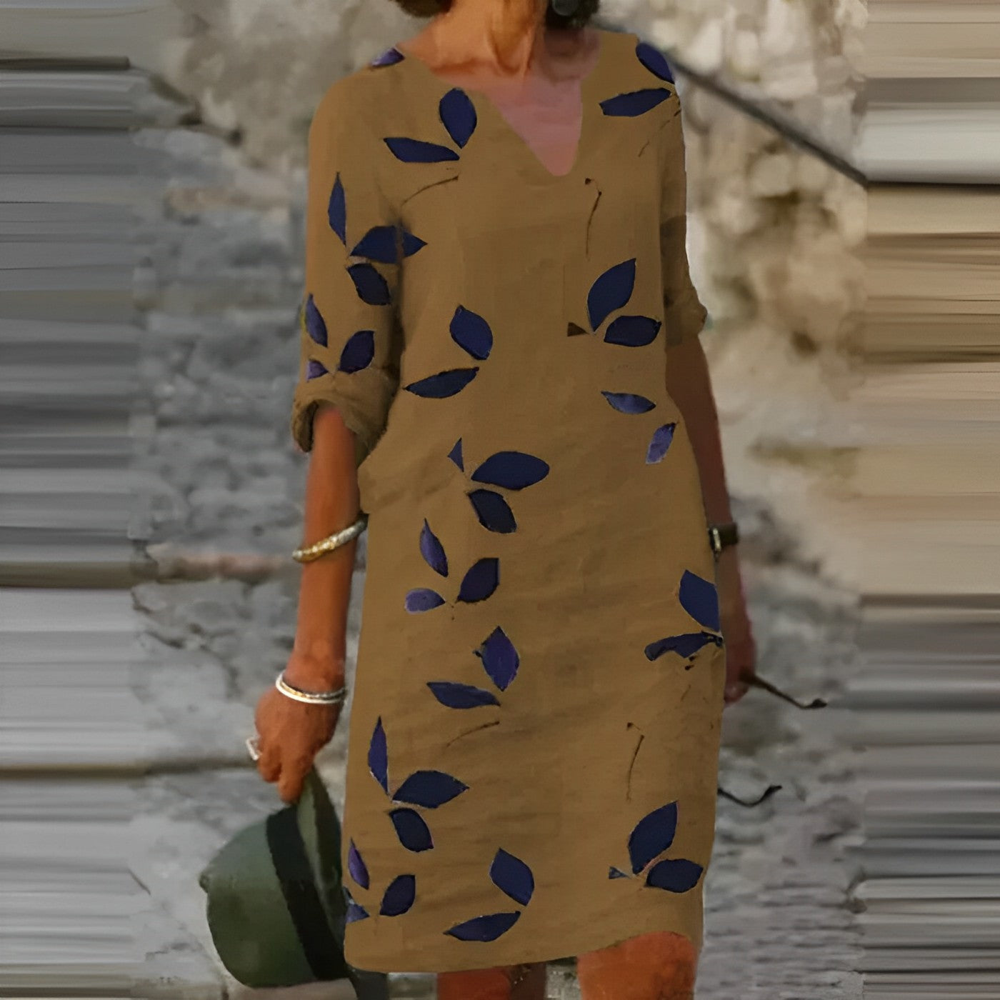 Amanda - Rochie casual de vară cu imprimeu solid