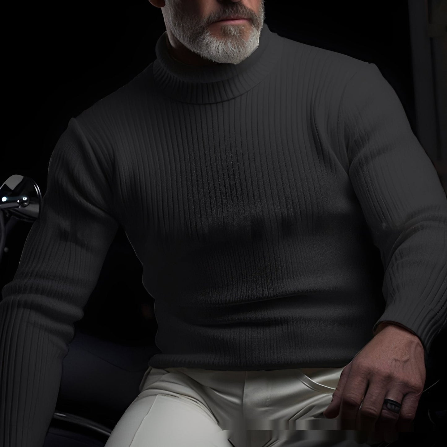 Jaron - Pulover cu guler înalt lejer pentru bărbați