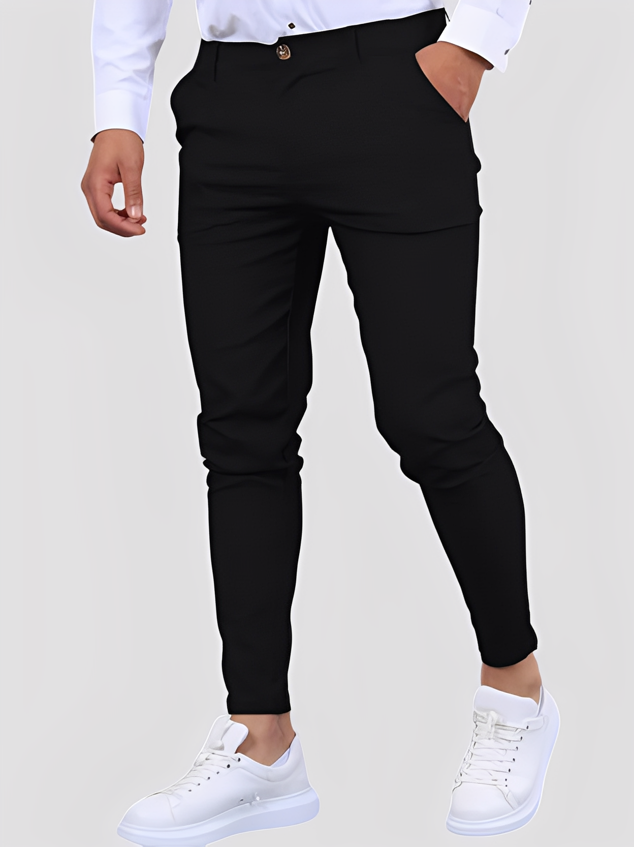 Shelton - Pantaloni casual stretch cu croială îngustă pentru bărbați