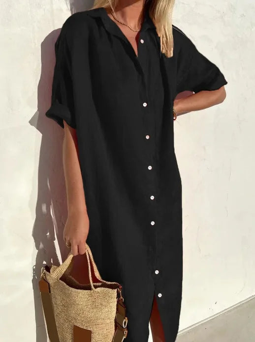 Maloi - Rochie Cămașă din In fără Efort