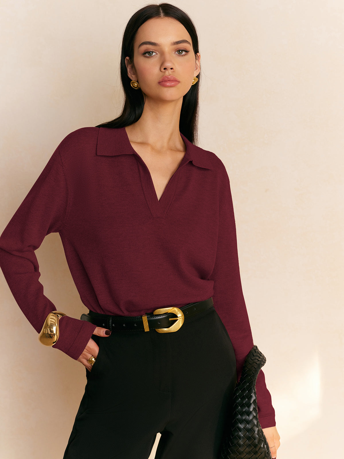 Fiona – Pulover cu guler casual