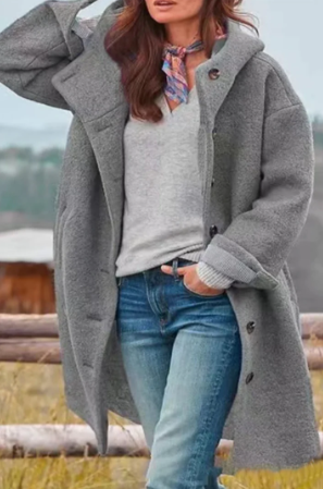 Cristy - Palton din Amestec de Lână Chic Clasic