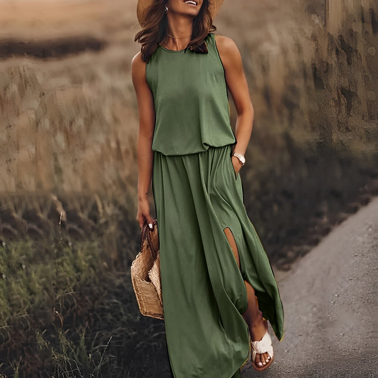 Calla – Rochie Lunga Fluida și Fără Vreme