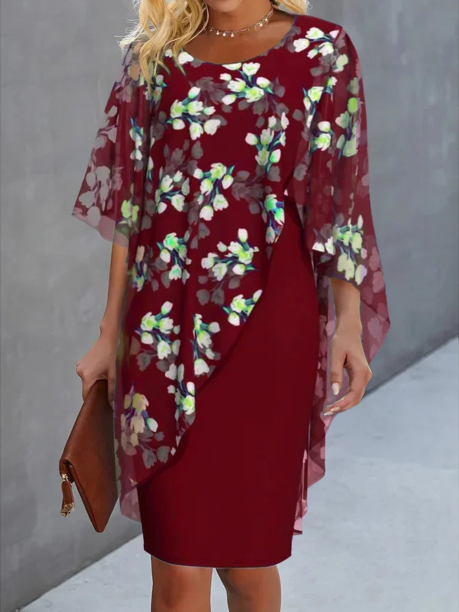 Sofia – Rochie cu decolteu rotund și imprimeu floral