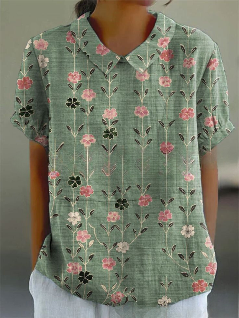 Shelby - Bluza Vintage cu Flori Femei Lejer