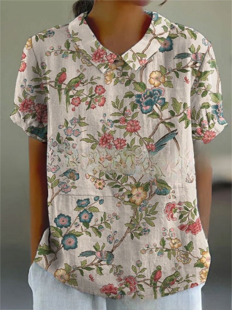 Shelby - Bluza Vintage cu Flori Femei Lejer