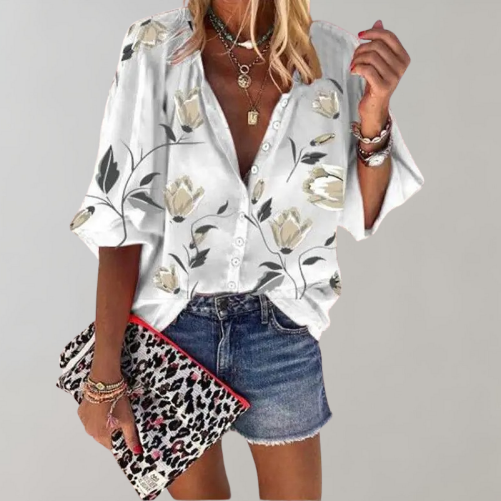 Melian - Bluza cu model floral pentru femei