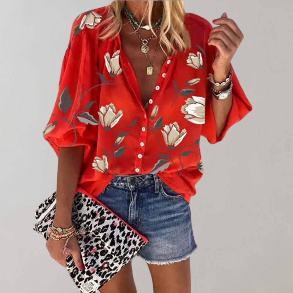 Melian - Bluza cu model floral pentru femei