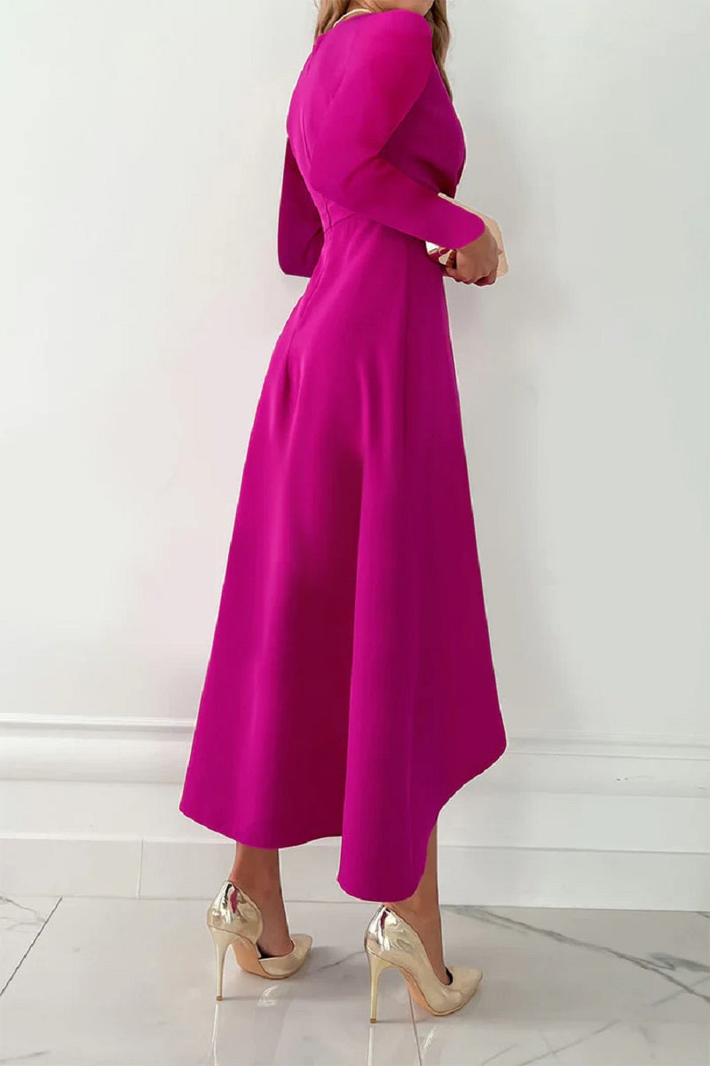 Cherry – Rochie plisată monocromă, perfectă pentru ocazii speciale