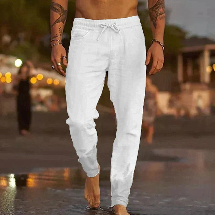 David - Pantaloni lejeri din in pentru bărbați