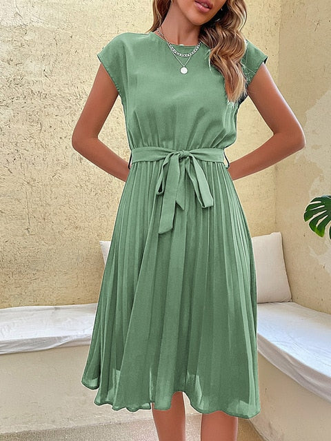 Lucia – Rochie Midi Elegantă cu Curea