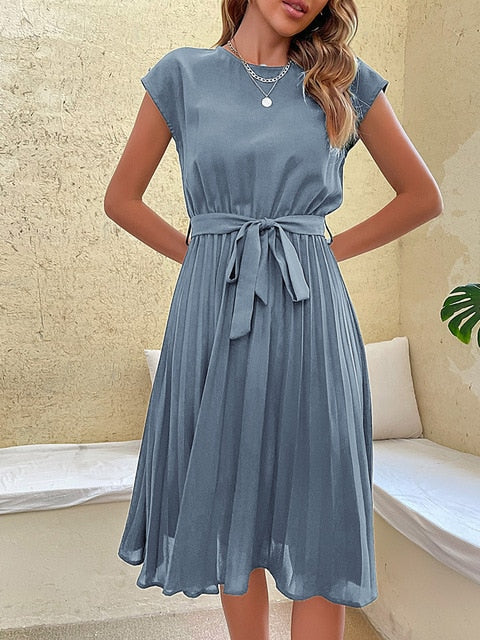 Lucia – Rochie Midi Elegantă cu Curea