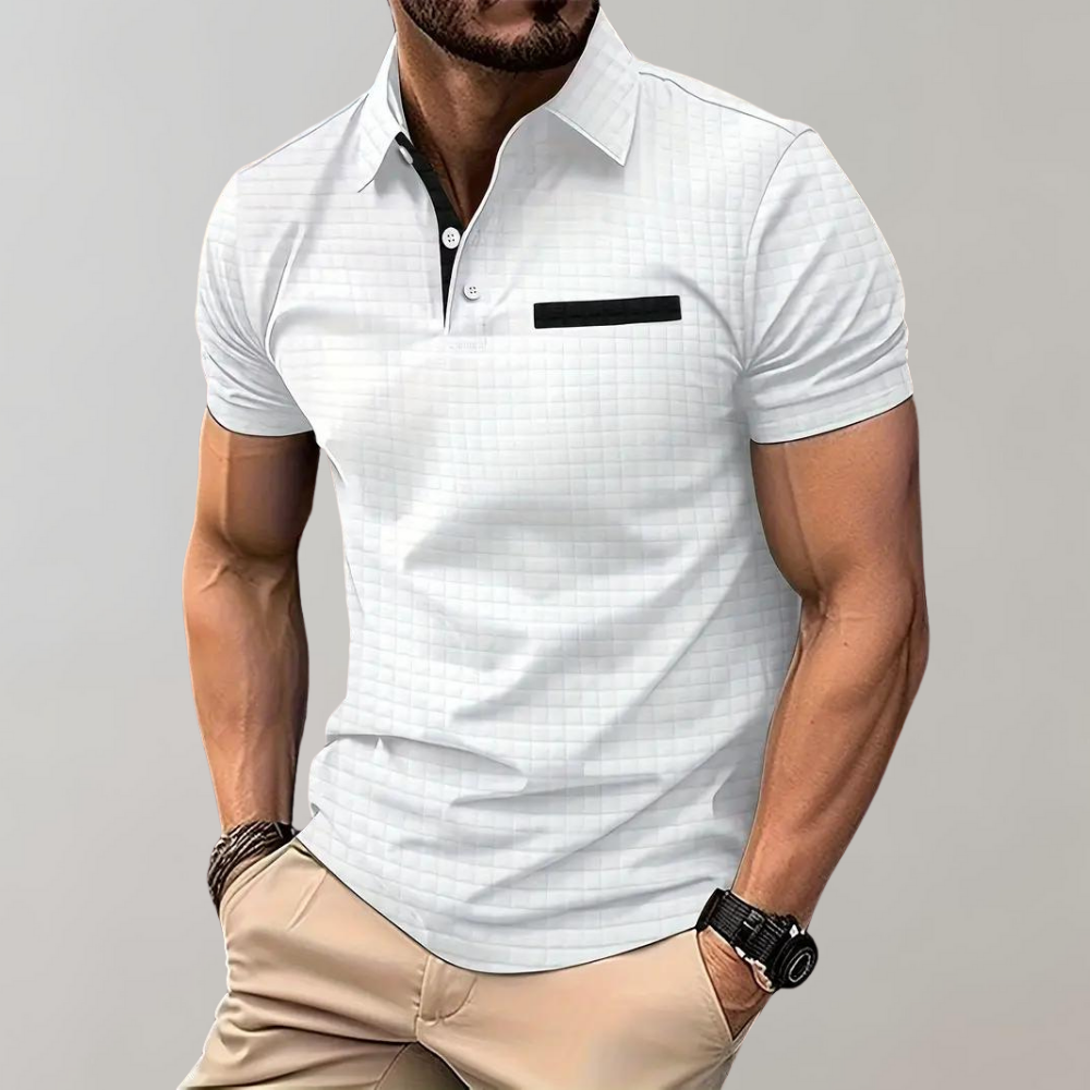 Jamison - Tricou Polo Slim-Fit cu Carouri pentru Bărbați