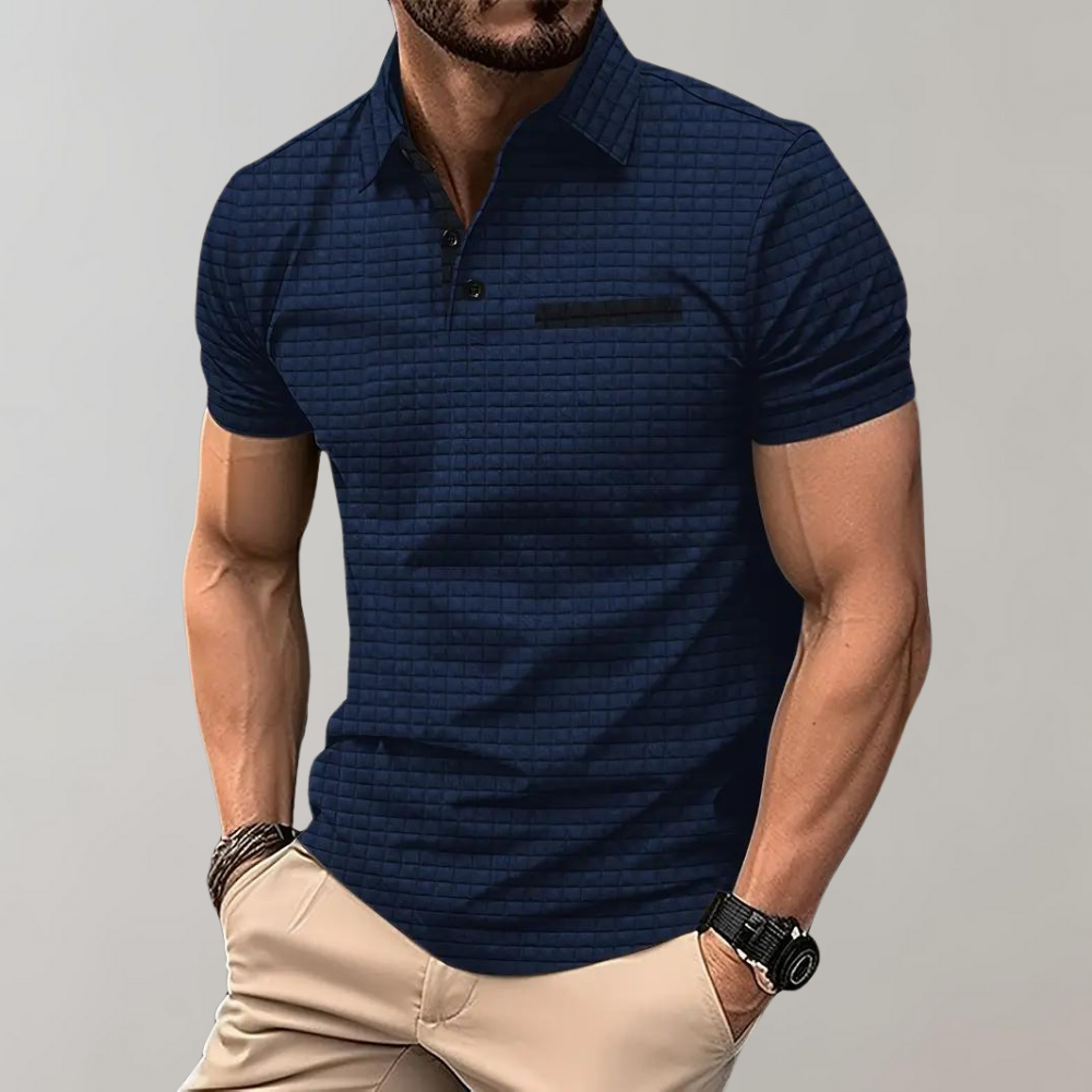 Jamison - Tricou Polo Slim-Fit cu Carouri pentru Bărbați
