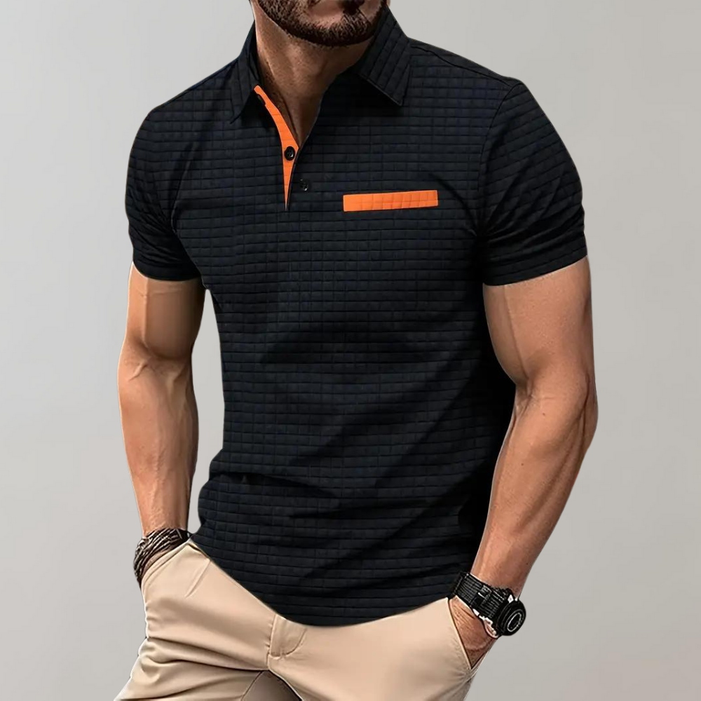 Jamison - Tricou Polo Slim-Fit cu Carouri pentru Bărbați