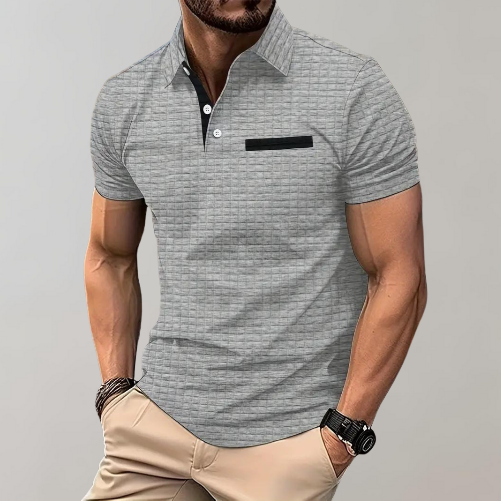 Jamison - Tricou Polo Slim-Fit cu Carouri pentru Bărbați