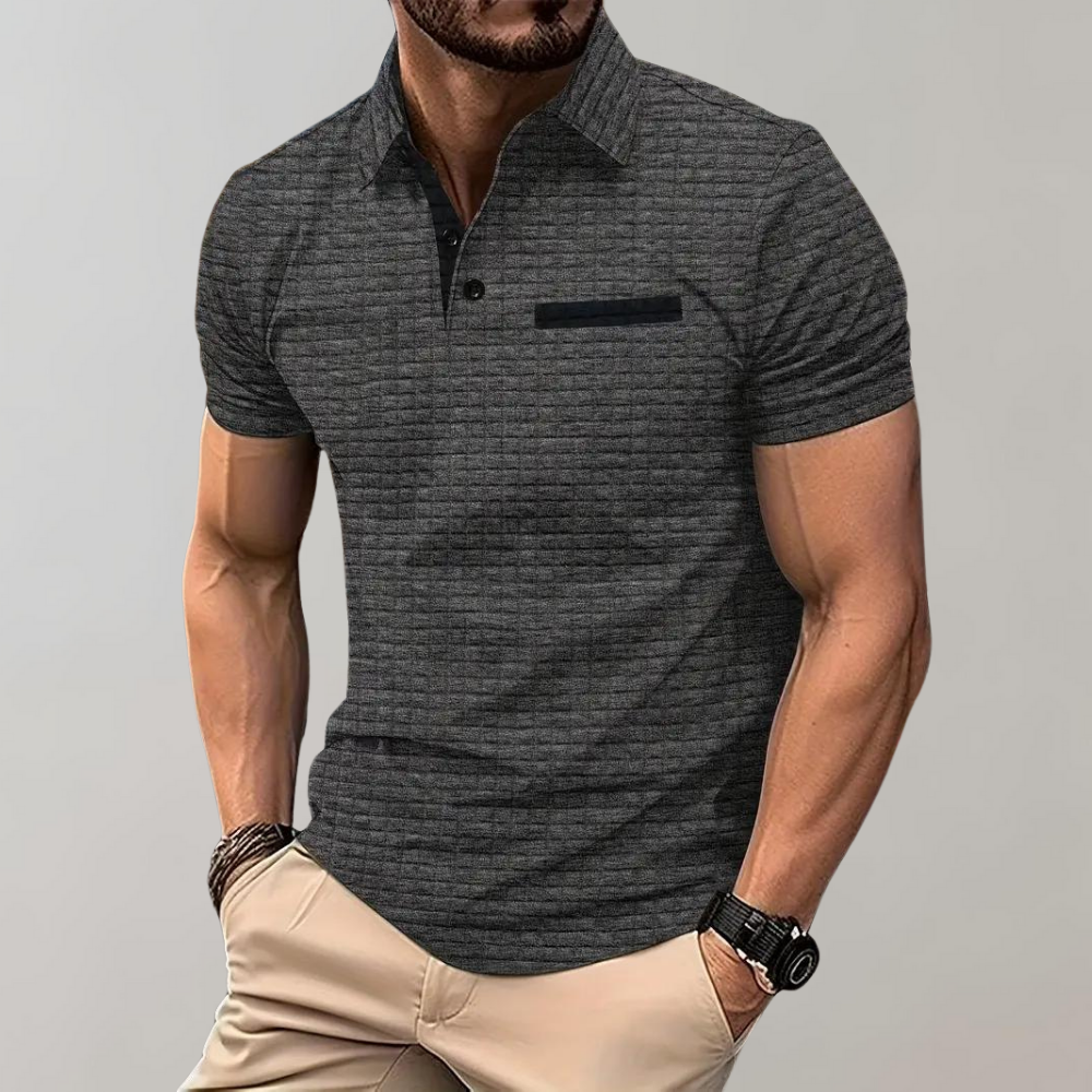 Jamison - Tricou Polo Slim-Fit cu Carouri pentru Bărbați