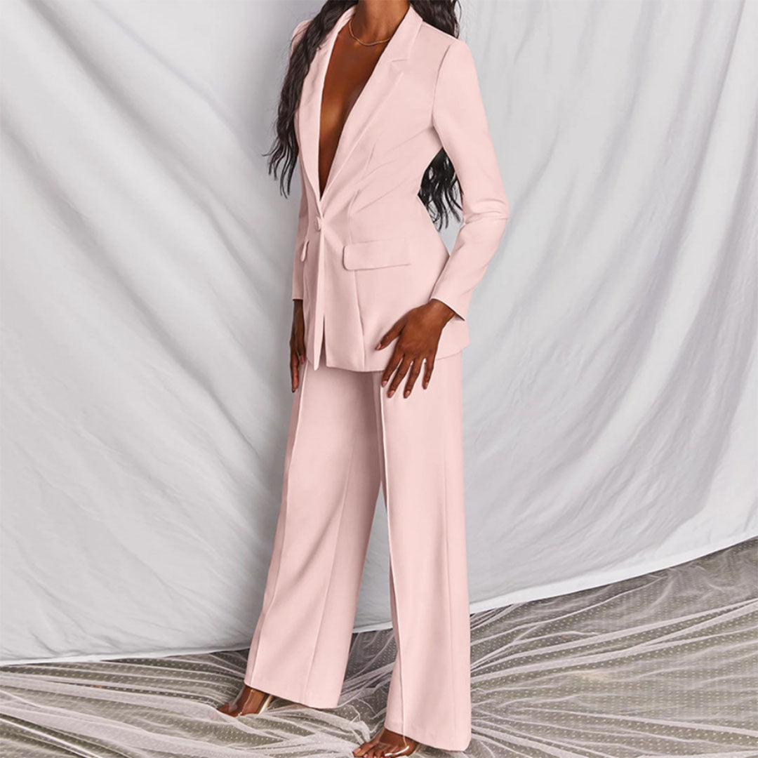 Celeste – Costum elegant sacou și pantaloni