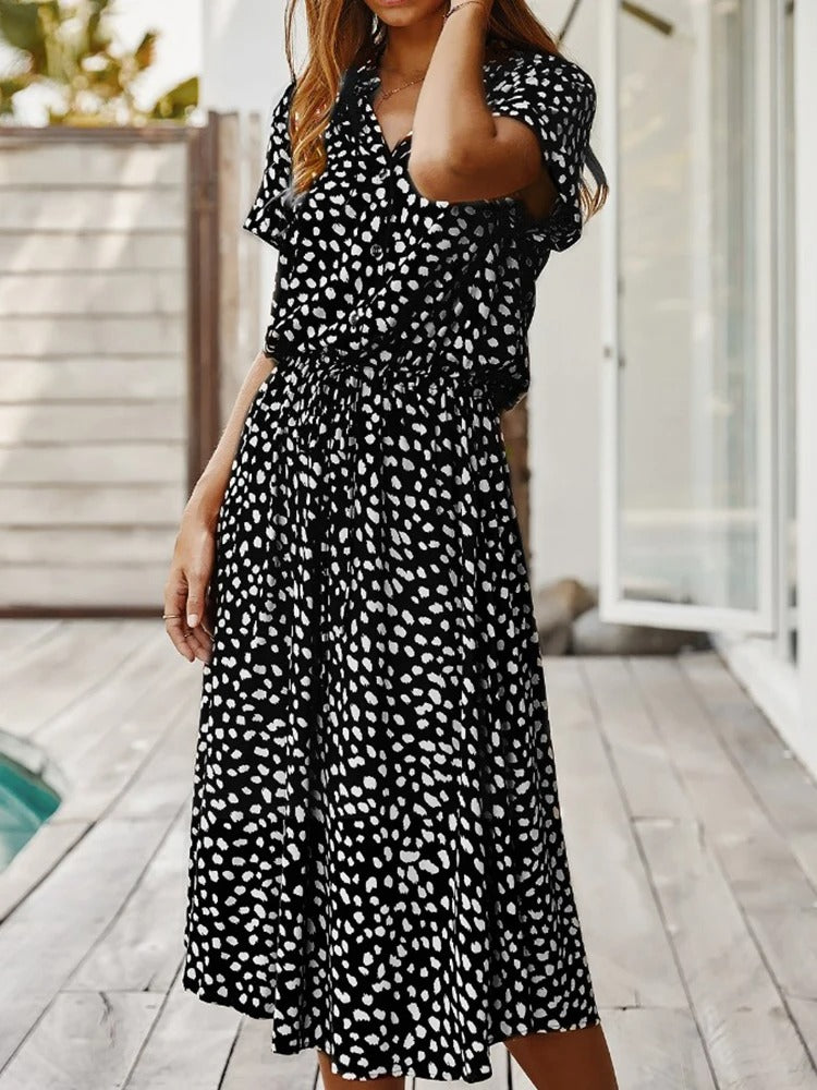 Vexana - Rochie de Vară Lejeră Damă cu Imprimeu Elegant