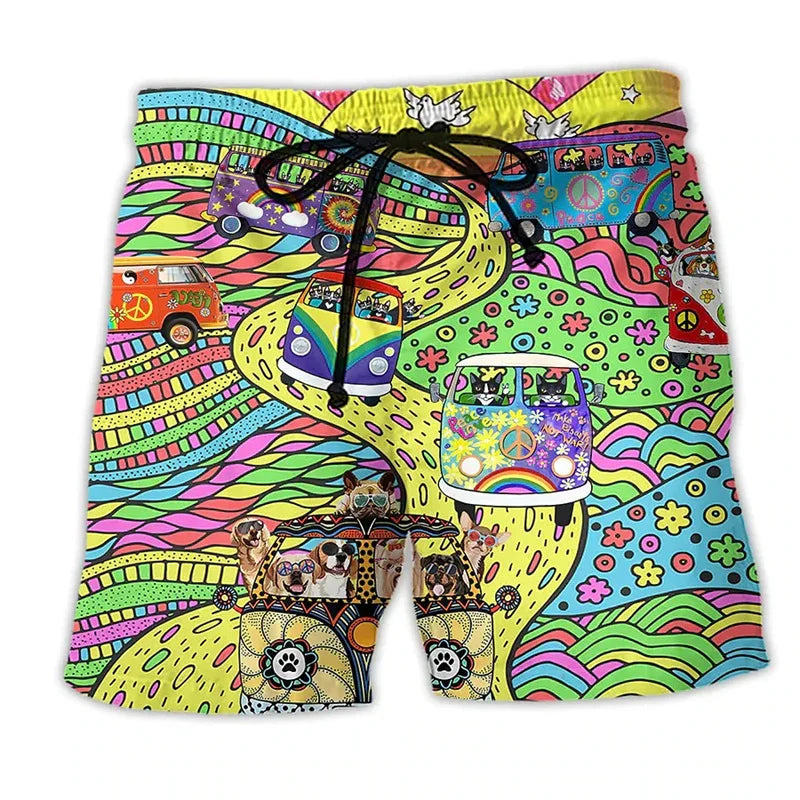 Axel – Pantaloni Scurți de Vară cu Stil Graffiti