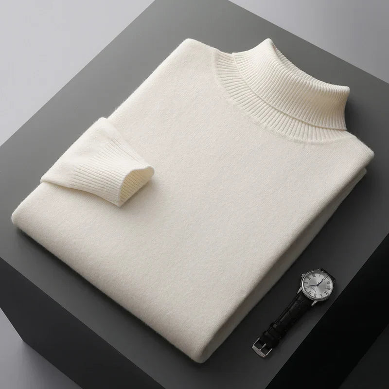 Adam - Clasic Merino Pulover cu Guler Înalt