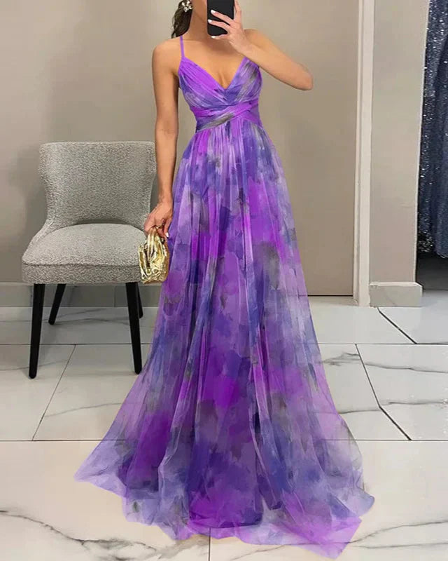 Gwendolyn - Elegant Rochie Maxi cu Imprimeu Floral Damă
