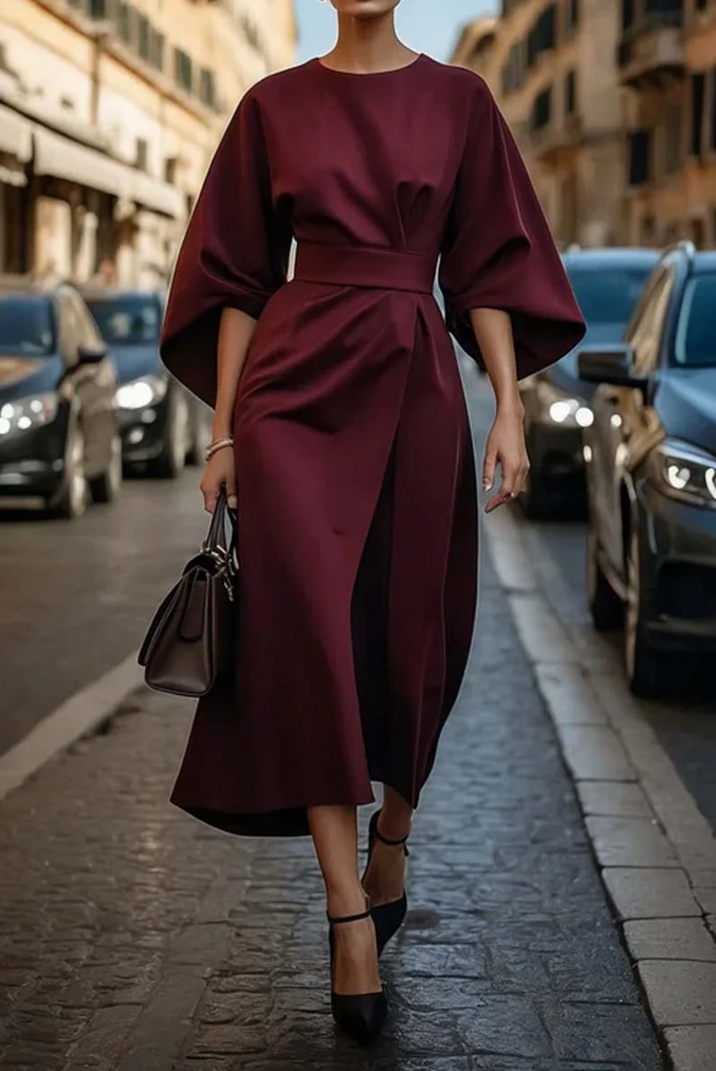 Clare - Rochie maxi rafinată cu cordon în talie