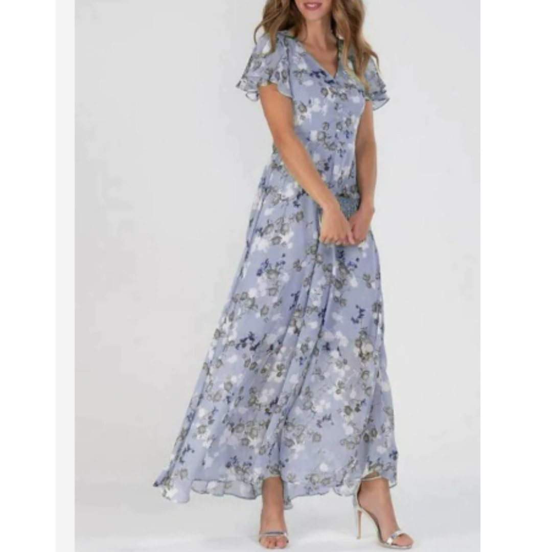 Leodessa - Rochie Maxi cu Flori Femei Invitat Nuntă