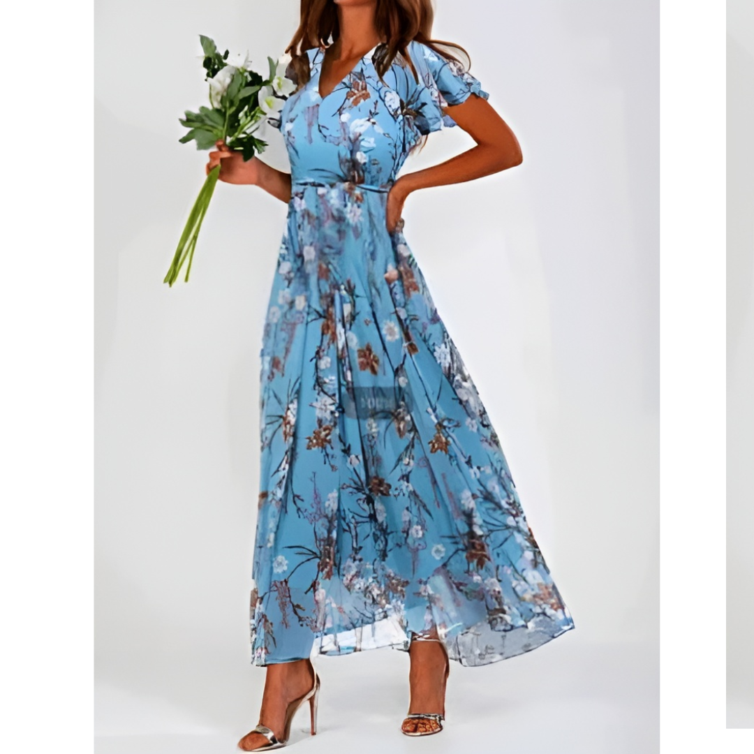 Leodessa - Rochie Maxi cu Flori Femei Invitat Nuntă