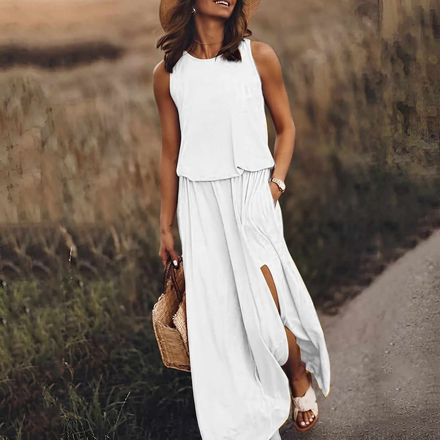 Calla – Rochie Lunga Fluida și Fără Vreme