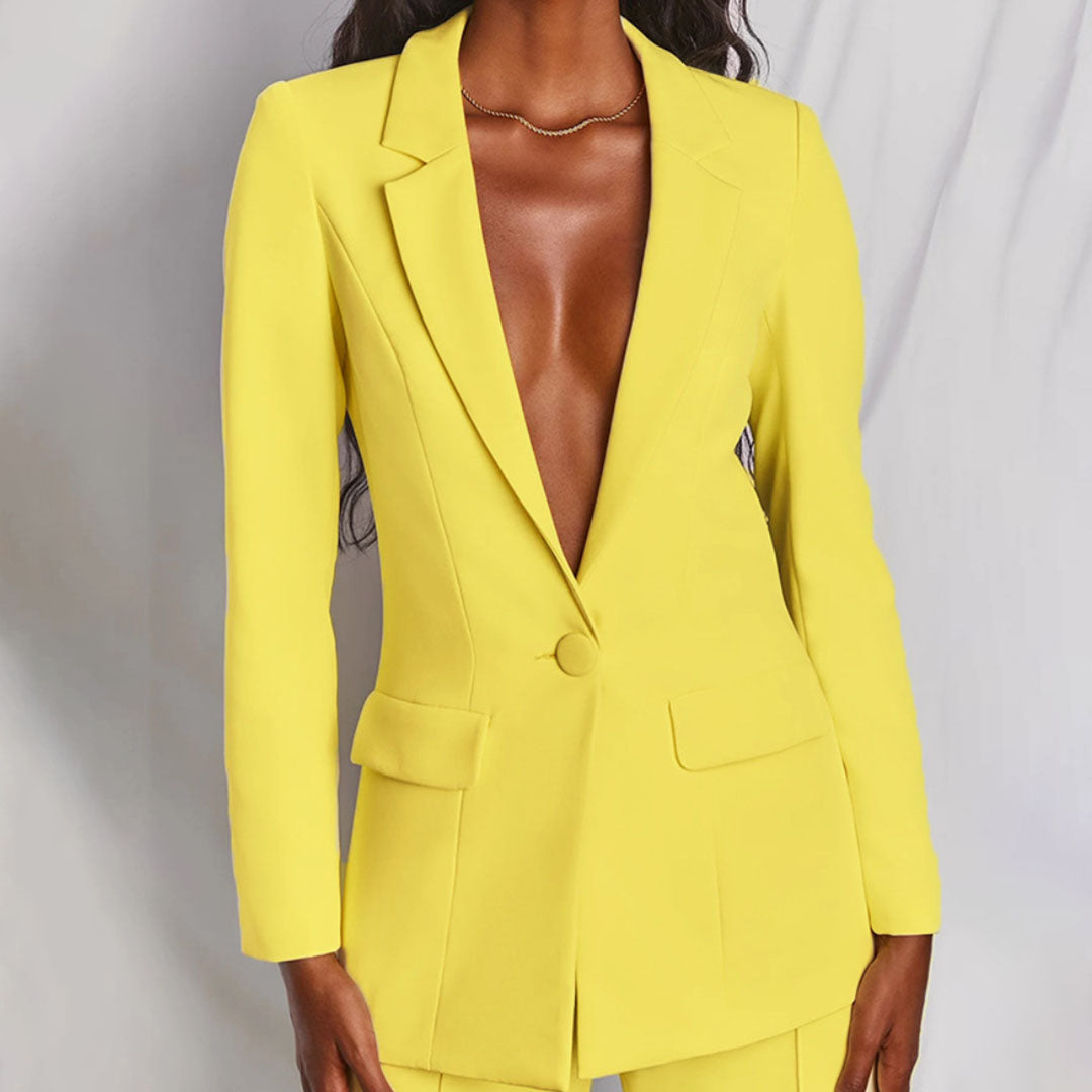 Celeste – Costum elegant sacou și pantaloni