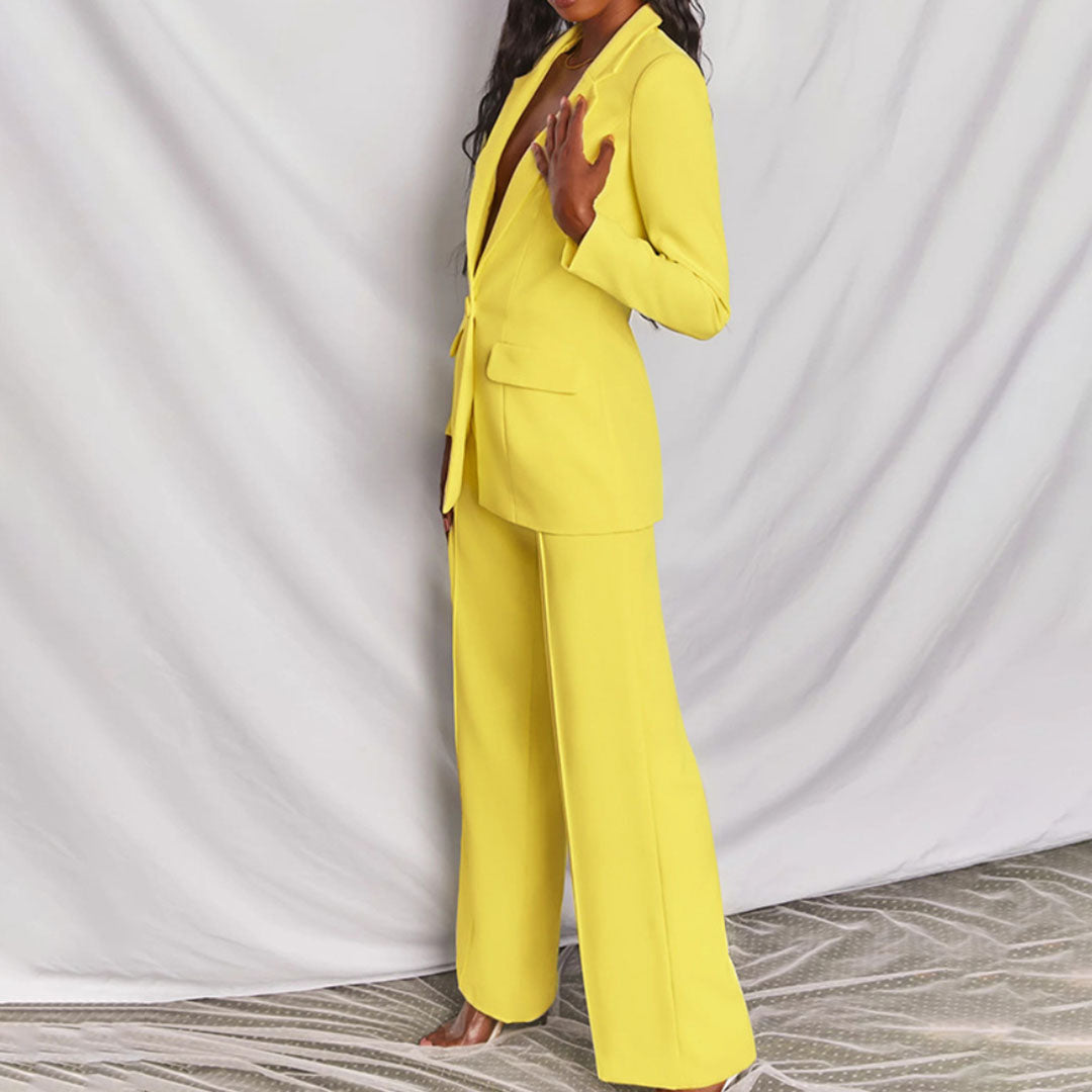 Celeste – Costum elegant sacou și pantaloni