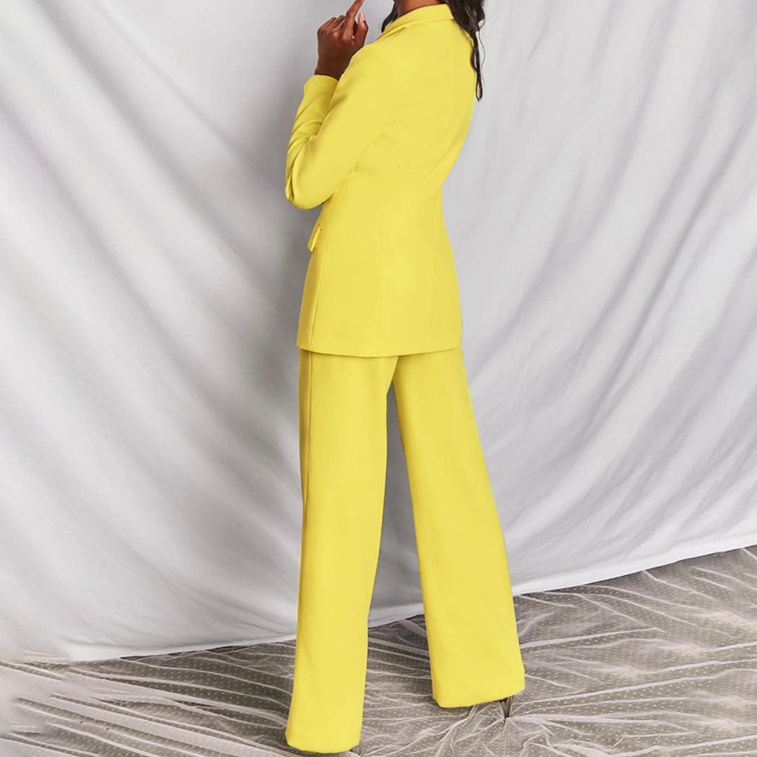 Celeste – Costum elegant sacou și pantaloni