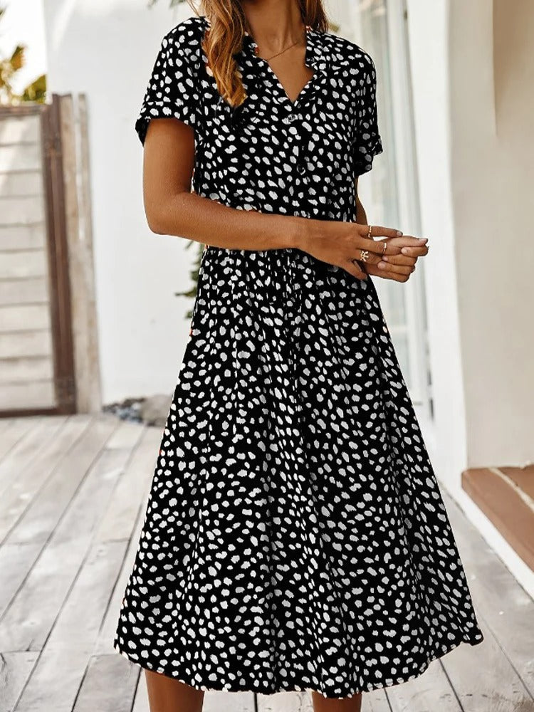 Vexana - Rochie de Vară Lejeră Damă cu Imprimeu Elegant
