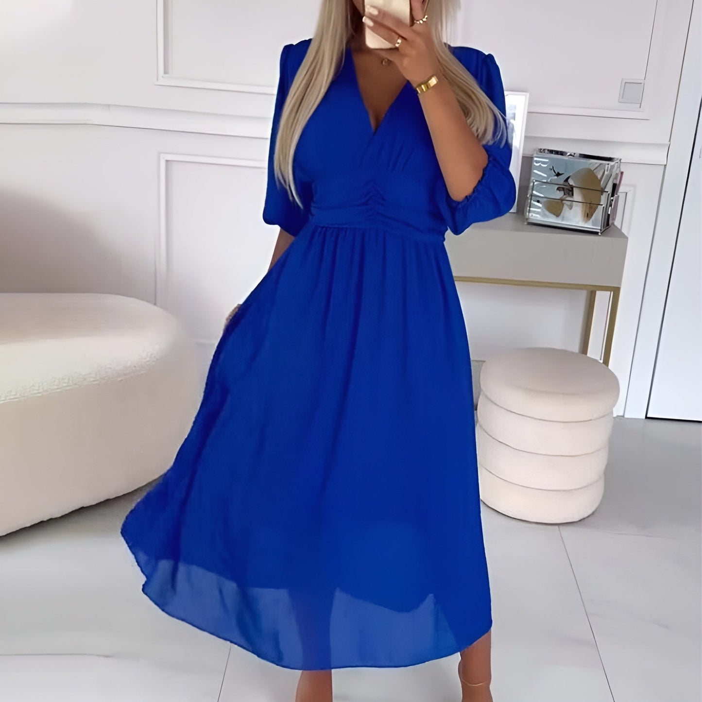 Abigail – Rochie vaporoasă din șifon cu aspect de mătase