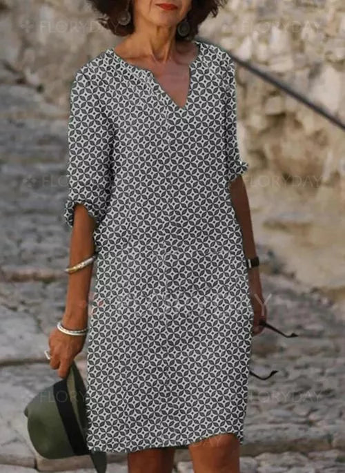 Carol - Kleid Mit Halblangen Ärmeln In Midilänge