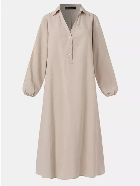 Meryl - Rochie din In și Bumbac Răcoritor