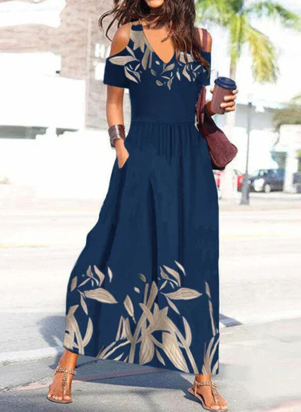 Orielle – Rochie Lunga cu Umeri Goi