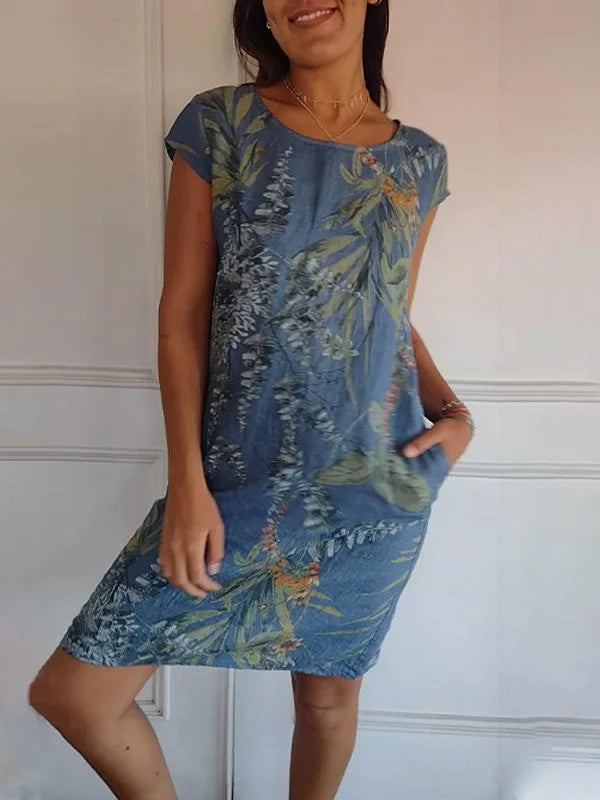 Britt – Rochie cu imprimeu și decolteu rotund