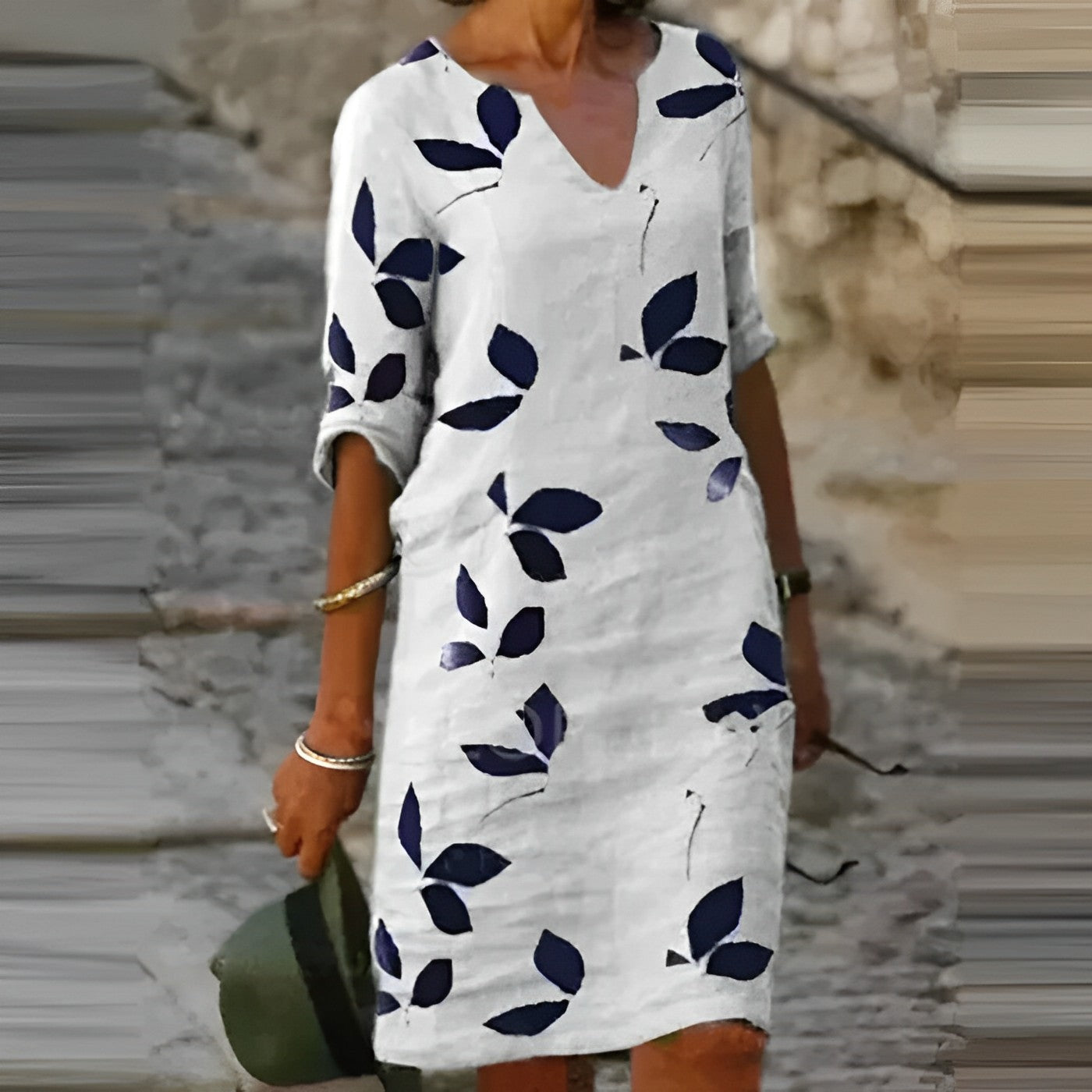 Amanda - Rochie casual de vară cu imprimeu solid