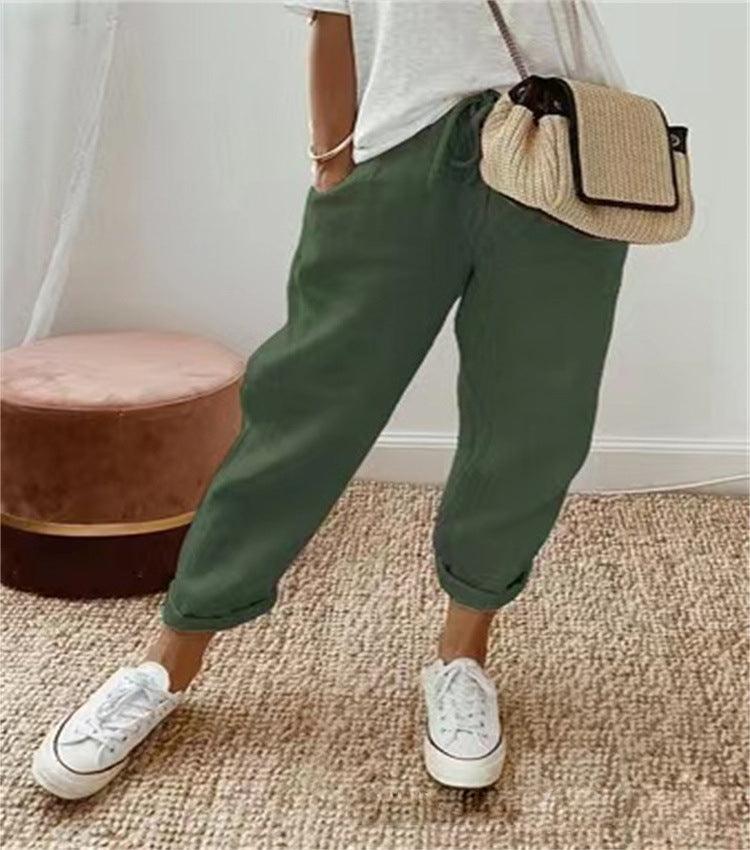 Bella – Pantaloni chic din amestec de bumbac și in