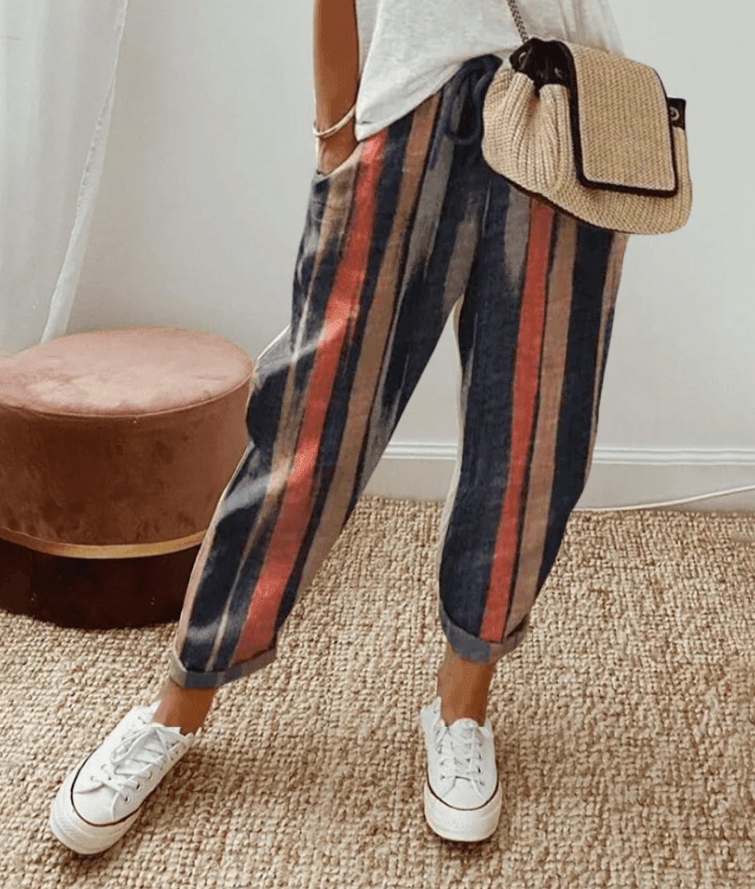 Bella – Pantaloni chic din amestec de bumbac și in
