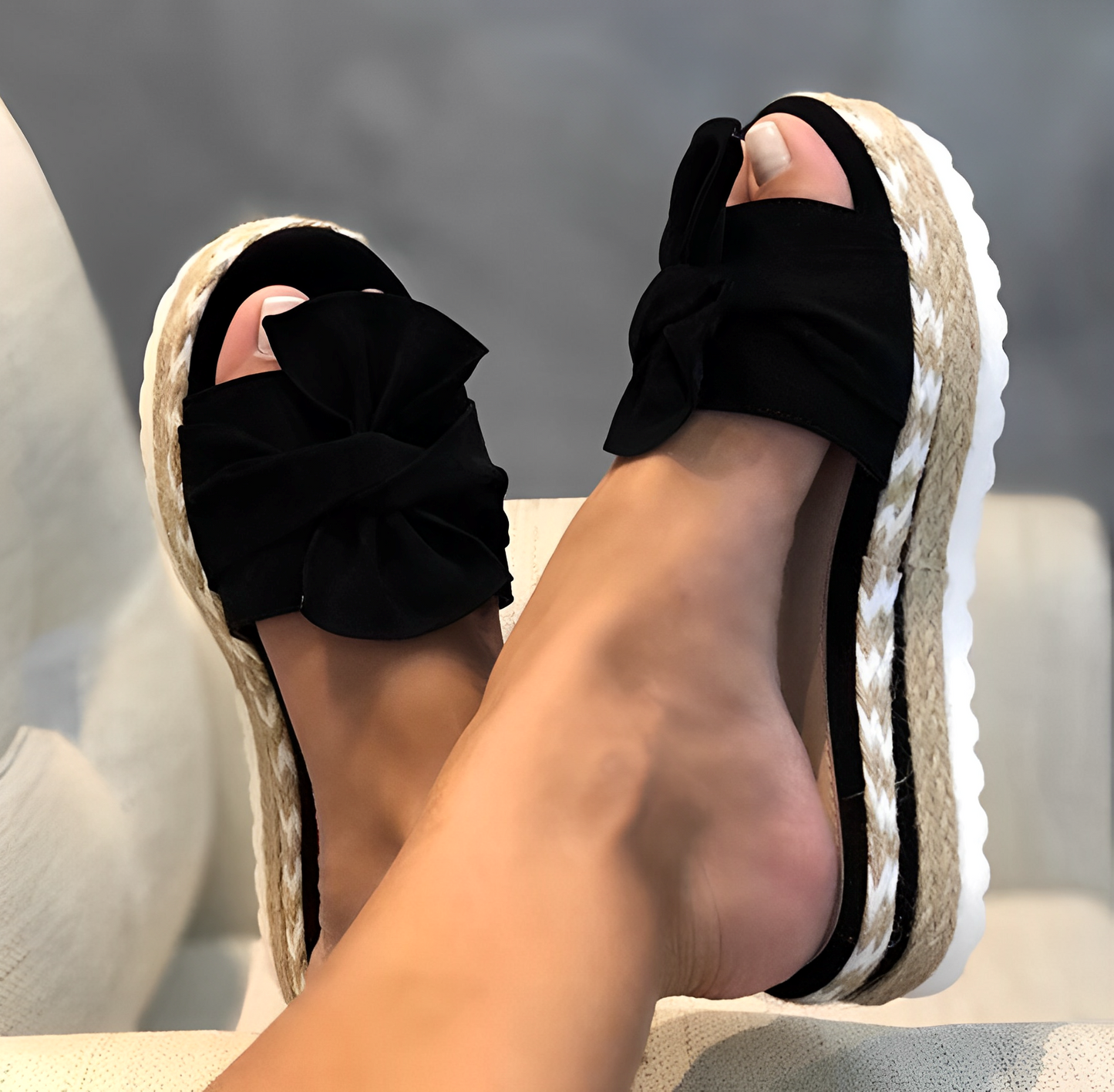 Arleen - Sandale casual cu fundiță pentru femei